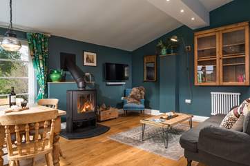 Snuggle up in front of the fire together.