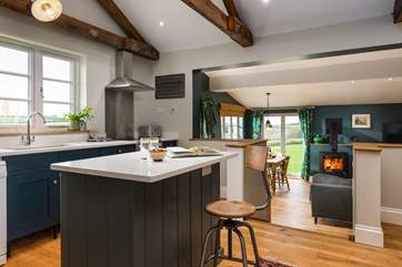 The Dairy is a wonderful space to relax in, there are a few steps down into the living space.