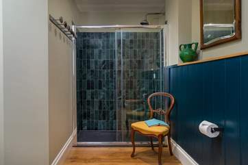 Wash your salty locks in this large shower.
