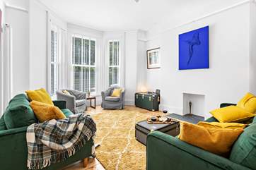 The super stylish sitting-room with artwork from several local artists.