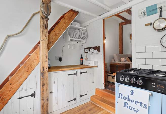 The country-style kitchen.