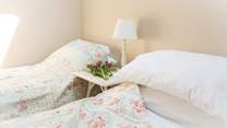 The second bedroom has 'zip and link' beds which can be configured as twin beds or a super-king double. 