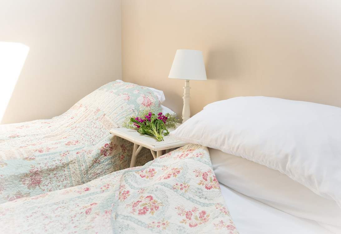 The second bedroom has 'zip and link' beds which can be configured as twin beds or a super-king double.