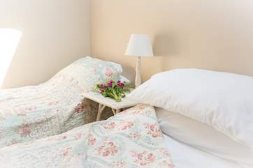 The second bedroom has twin beds and is a nice room for adults or children.