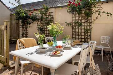 There's a private terrace, tucked away and very sheltered.