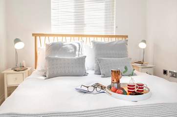 Bedroom 2 is on the first floor and has a super comfy king-size bed.