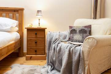 The chair is the perfect spot for a bit of quiet reading.