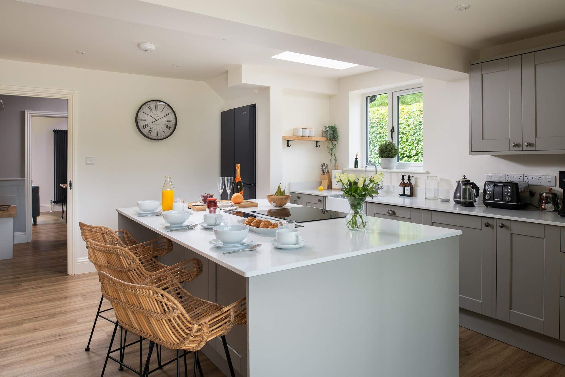 The vast kitchen is a real statement and perfect for some culinary socialising.
