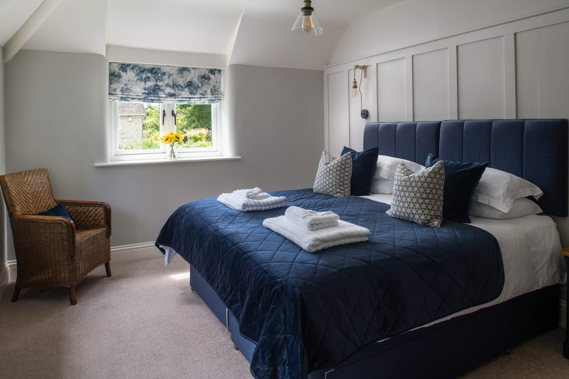 Upstairs you will find this stunning room with a sumptuous super king size bed.