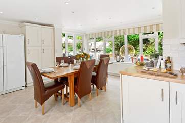 Guests can sit at the dining-table and chat with the chef.