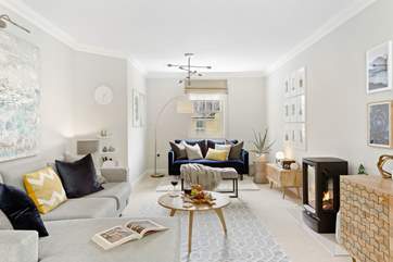 The super stylish sitting-room is ideal for family gatherings.
