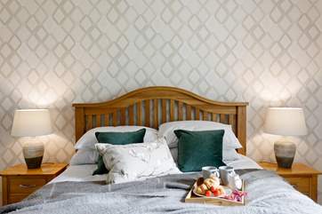 Lovely bedroom 1 has a super-comfy king-size double bed.