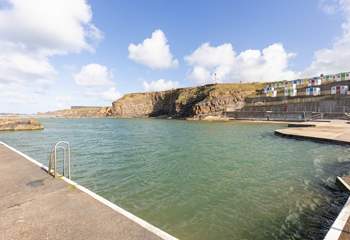 The sea pool is a popular spot in summer at Bude.