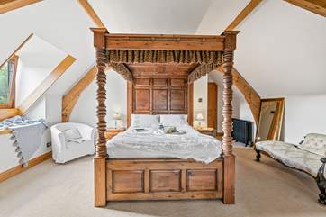 The fairy tale continues with this beautifully crafted four-poster bed.