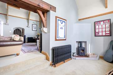 The 'man cave'/snug, down a couple of steps, is the ideal place for a quick catch up with work.