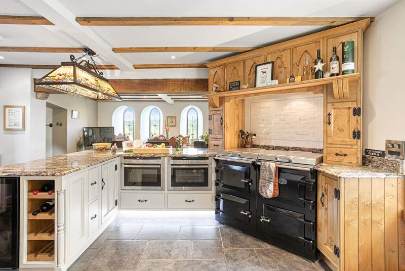 The super swish kitchen complete with a fabulous electric range cooker and seperate oven. Also a handy wine cooler so you are ready to relax after a day exploring.