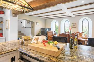 The open plan kitchen/diner is a delightful, sociable space.