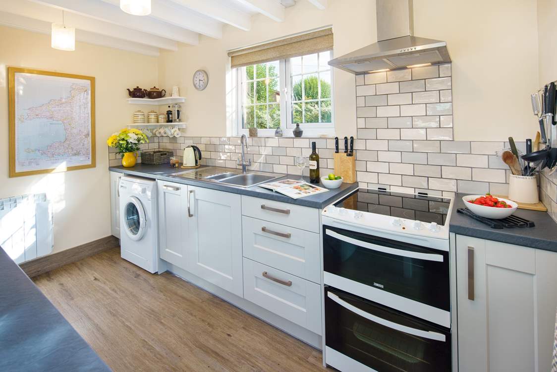 A lovely, light space for creating holiday feasts.