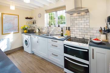 A lovely, light space for creating holiday feasts.