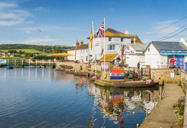 West Bay harbour is a perfect spot for fish and chips!
