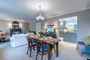 The fabulous open plan living area is spacious and sociable.