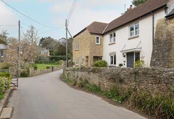The front of Bay Tree Cottage is located on the pretty village road.