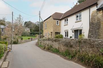 The front of Bay Tree Cottage is located on the pretty village road.