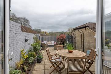 The lovely outside space is fully enclosed and is perfect for children and a small dog to play in.