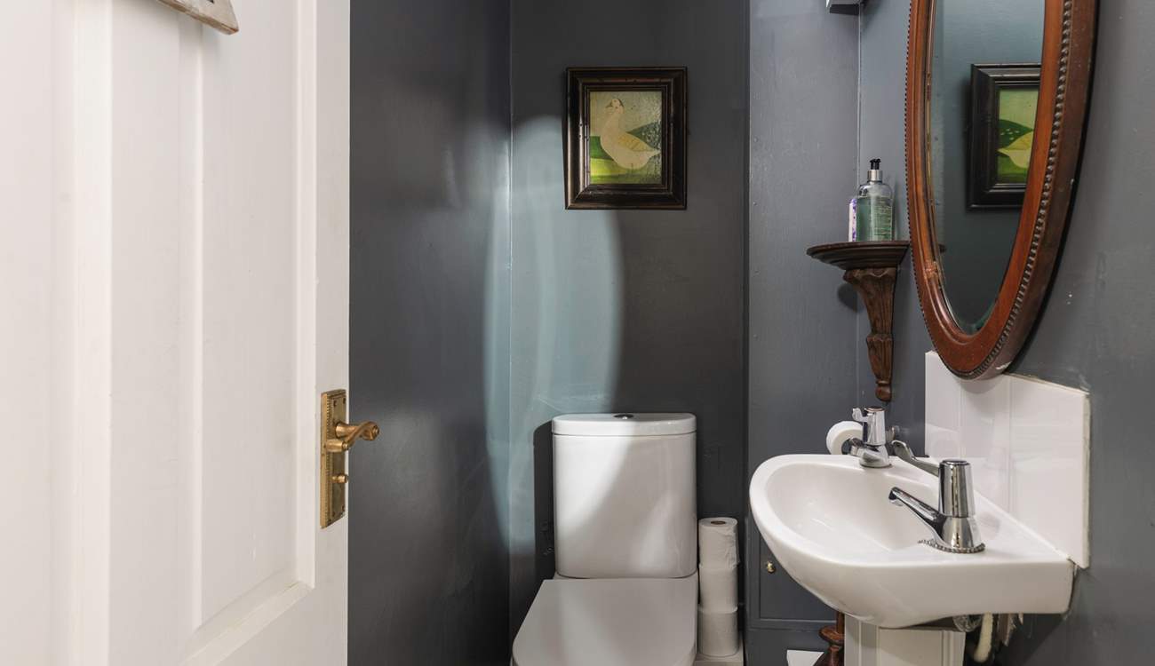 A handy downstairs cloakroom.