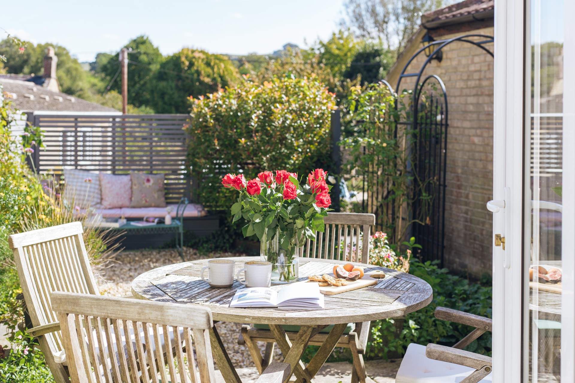 Soak up the sun in the garden.