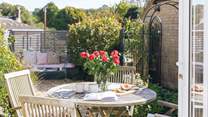 Soak up the sun in the garden.