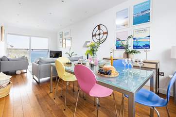 The contemporary style dining-area.