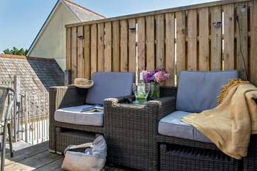 The outdoor space is perfect for two.