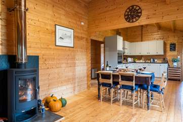 The dining-table is perfectly placed so you can sit and chat with the chef.