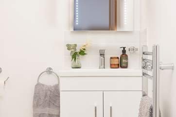 The stylish en suite in the second bedroom.