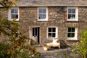 The front of the house.
