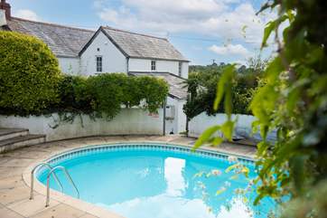The swimming pool is behind a padlocked gate and available from May half-term until September. Please note a steps lead up to this area and also into the pool house..