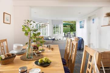 Looking out to the garden from the dining-table.