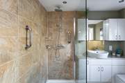 The family shower-room has a luscious walk-in shower.
