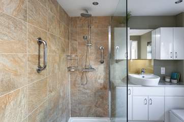 The family shower-room has a luscious walk-in shower.