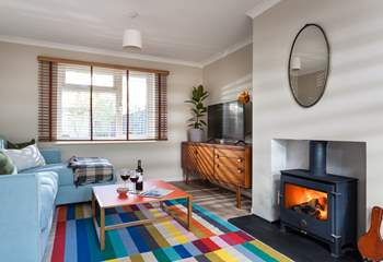 The cosy sitting-room has a fabulous wood-burner making this property perfect throughout the seasons.