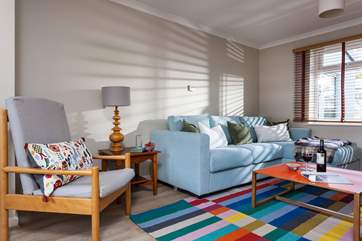 Sink into the comfy sofa and relax.