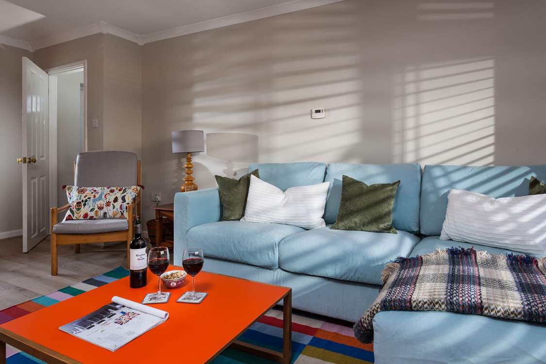 Fun colours in the sitting-room.
