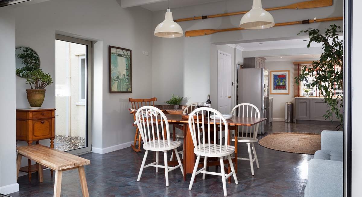 The light and spacious kitchen/diner with some fabulous touches. 