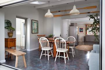 The light and spacious kitchen/diner with some fabulous touches.