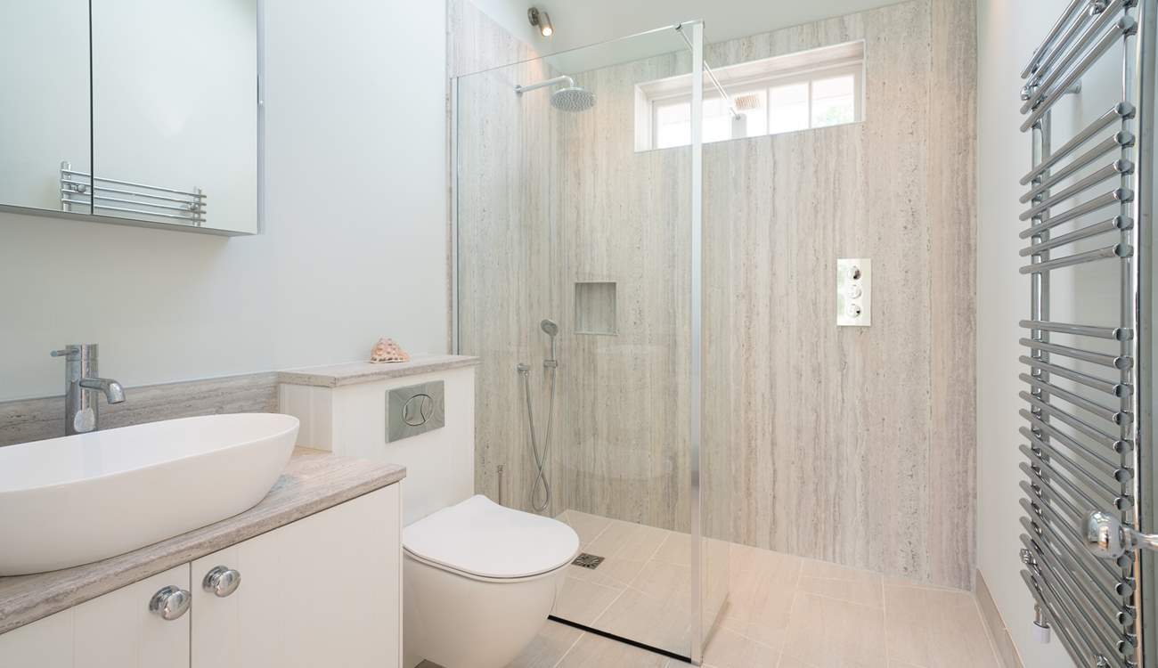 The ground floor shower-room situated between the main bedroom and second sitting-room. 