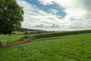 You are welcome to walk across the fields - the owners will be happy to point you in the right direction.