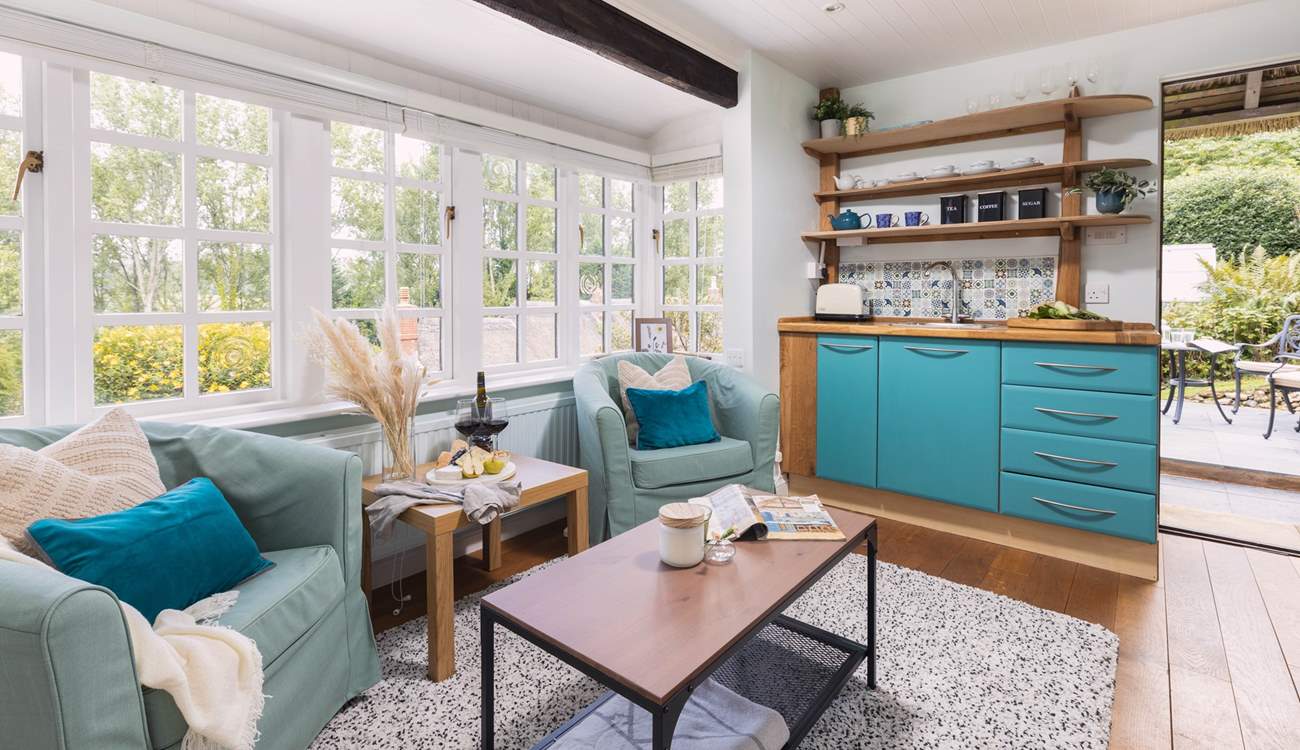 Cute and compact, but enough space to sit back and unwind.