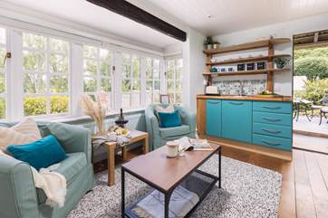 Cute and compact, but plenty of space to sit back and unwind.