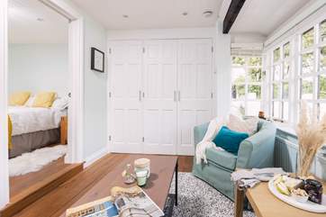 There's plenty of room to hang your belongings in the built-in wardrobes.